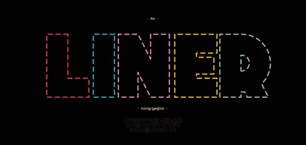 Vector liner lettertype colorful line style — Stockvector
