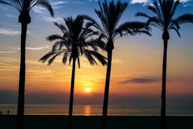 mavi bir gökyüzü ve bulutlar ufukta güneş yükseliyor gökyüzünde dağınık