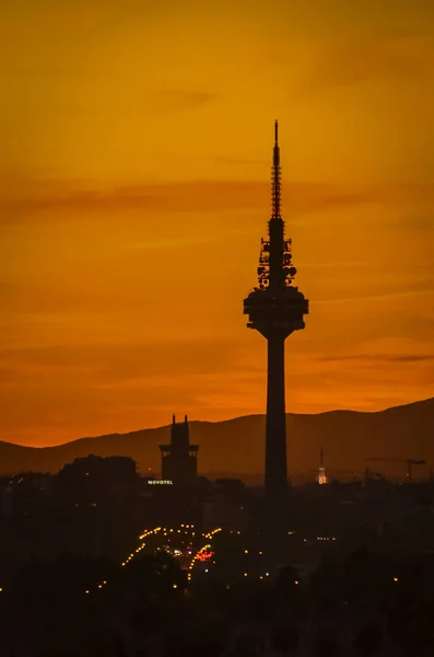 Panoramic View City Madrid Profile Television Tower — Stock Photo, Image