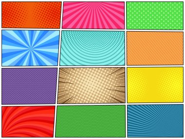 Çizgi roman arka planlar seti