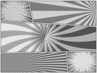 Çizgi roman sayfa tek renkli kompozisyon