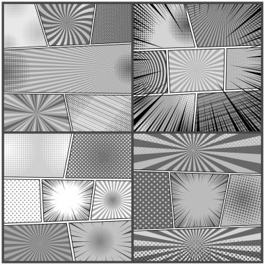 Çizgi roman gri arka plan ayarlamak