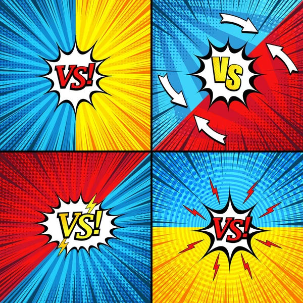 Colección de cómics versus fondos — Vector de stock