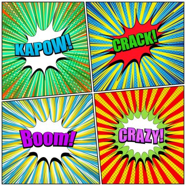 Çizgi roman sayfası şablonları kümesini