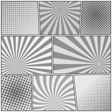 Çizgi roman sayfa tek renkli kompozisyon