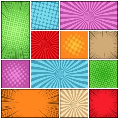 Komik renkli kompozisyon