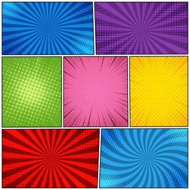 Çizgi roman sayfası renkli arkaplan