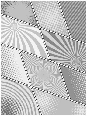 Çizgi roman sayfası tek renkli dikey şablonu