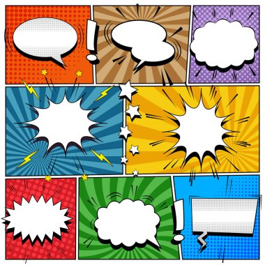 Çizgi roman sayfa parlak şablonu