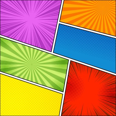 Çizgi roman renkli şablonu