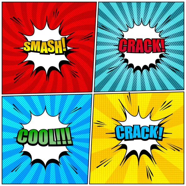 Çizgi roman sayfaları renkli seti