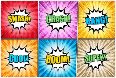 Çizgi roman arka planlar seti