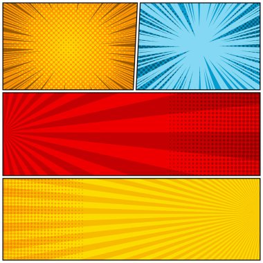 Çizgi roman parlak şablonu