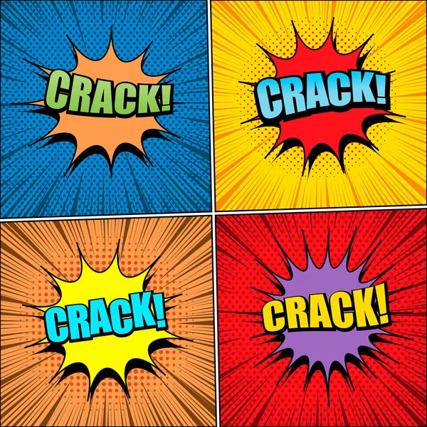 Коллекция слов Comic Crack — стоковый вектор