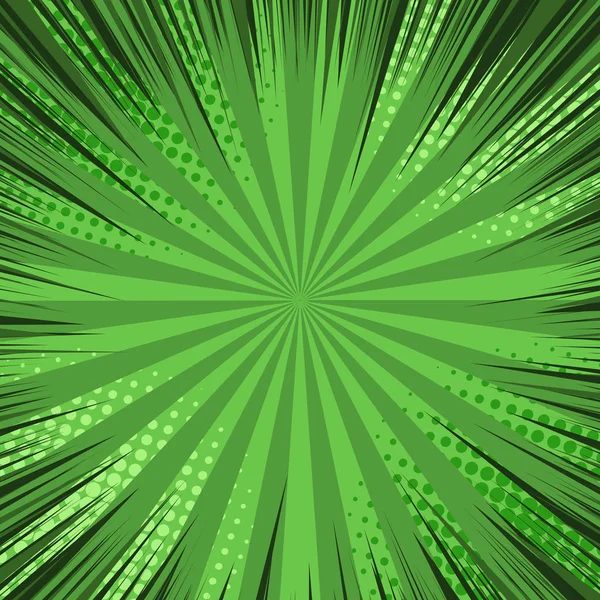 Fondo en blanco explosivo verde cómico — Vector de stock