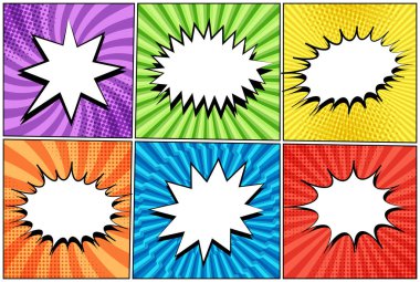 Koleksiyon komik beyaz konuşma kabarcıklar