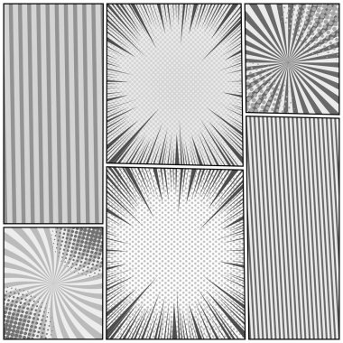 Çizgi roman sayfa tek renkli şablonu