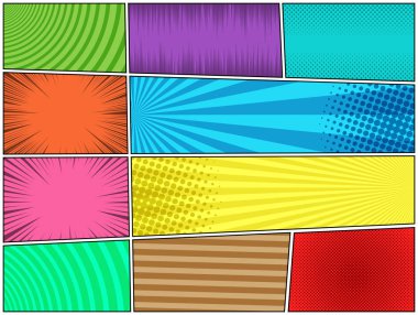 Çizgi roman sayfa parlak kompozisyon