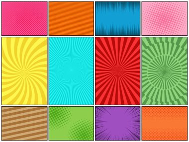 Çizgi roman sayfa renkli kompozisyon