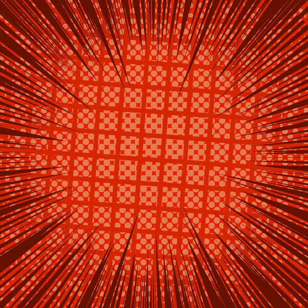 Página de cómic fondo de luz roja — Vector de stock