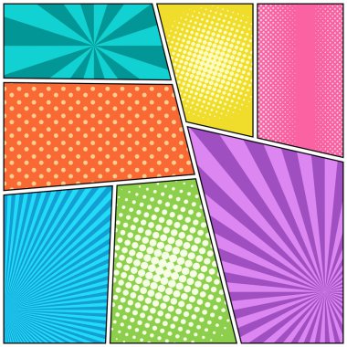 Çizgi roman sayfa renkli kompozisyon