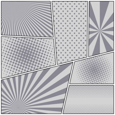 Çizgi roman sayfa tek renkli kompozisyon