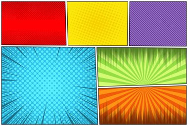 Çizgi roman sayfa renkli kompozisyon