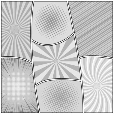 Çizgi roman sayfa gri açık renkli