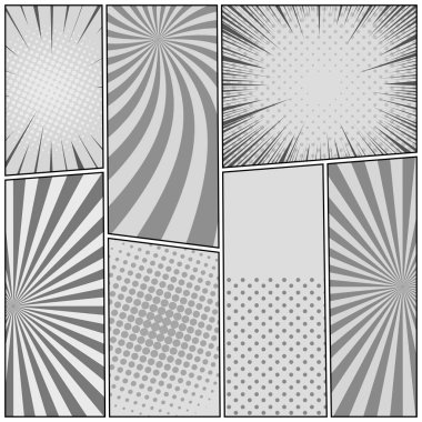 Çizgi roman sayfa tek renkli şablonu