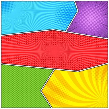 Çizgi roman sayfa renkli kompozisyon