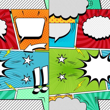 Çizgi roman parlak seamless modeli