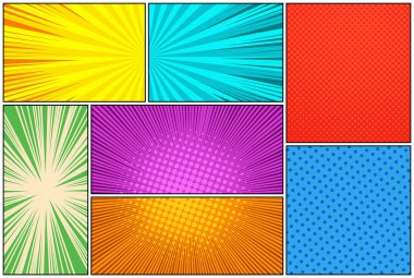 Çizgi roman renkli kompozisyon