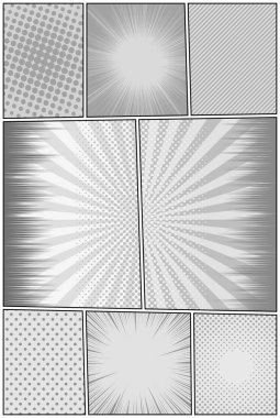 Çizgi roman sayfa tek renkli şablonu