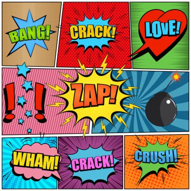 Çizgi roman sayfası renkli arkaplan