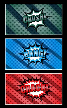 Komik renkli yatay pankartlar