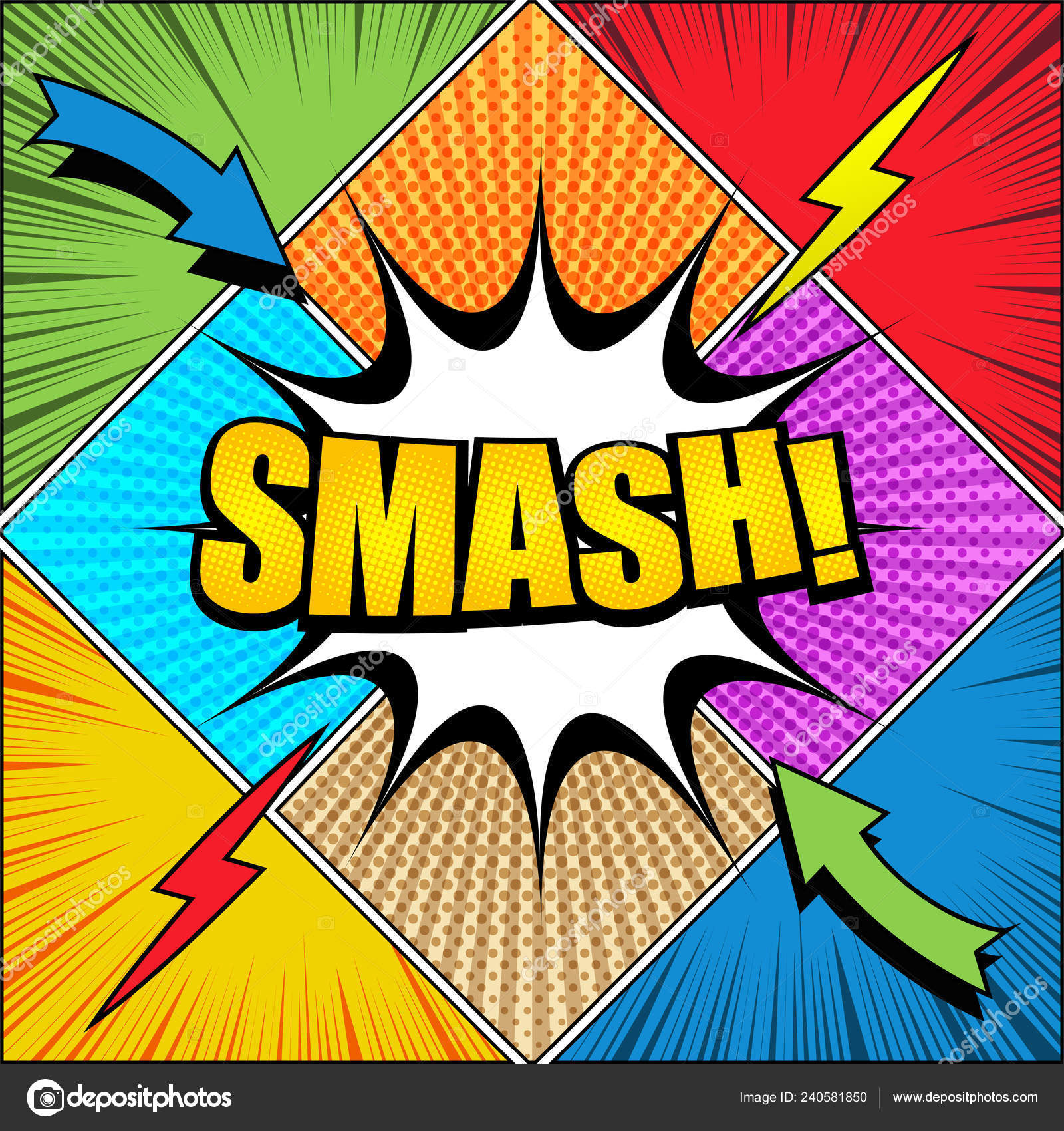 Smash Comic Book Style Expression Stock Illustration - Download