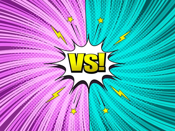 Comic versus plantilla colorida — Vector de stock