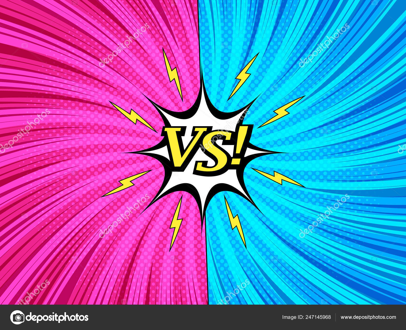 Vs Cartoon Background Comic Versus Duel Stock Vector (Royalty Free)  1475964680