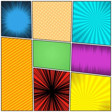 Komik renkli kompozisyon