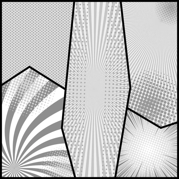 Comic-Monochromes Gestaltungskonzept — Stockvektor