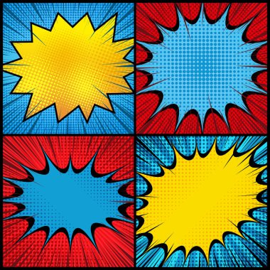 Çizgi roman sayfaları patlayıcı seti