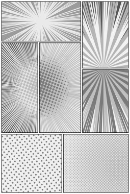 Çizgi roman sayfa tek renkli tasarım şablonu