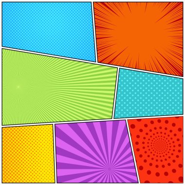 Çizgi roman sayfası renkli kavramı