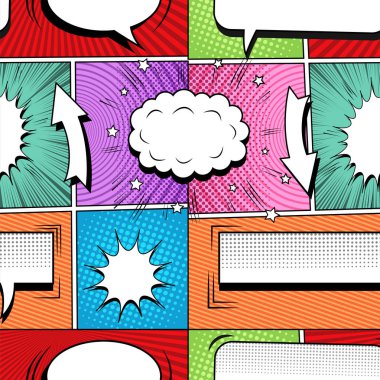 Komik parlak seamless modeli