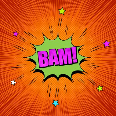 Çizgi sayfa parlak turuncu patlayıcı şablon