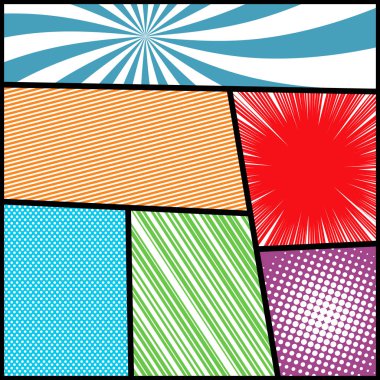 Çizgi roman renkli kompozisyon