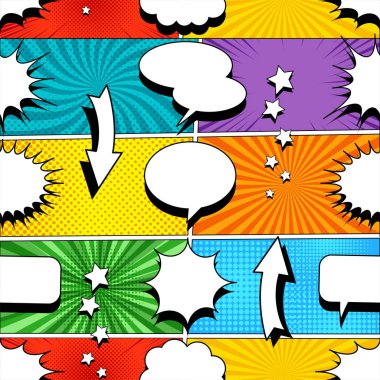 Komik parlak seamless modeli