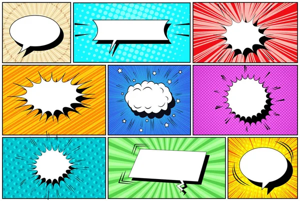 Bande dessinée blanc bulles de parole collection — Image vectorielle