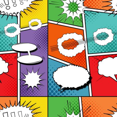 Komik dinamik renkli seamless modeli