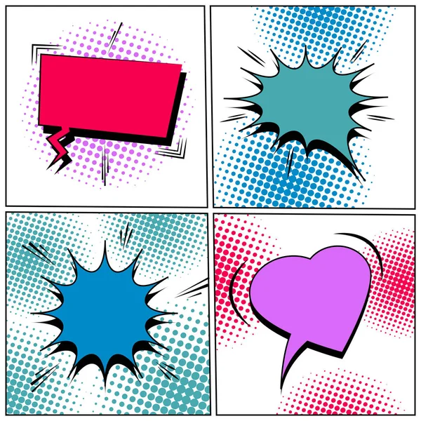 BD bulles de discours vierges colorées ensemble — Image vectorielle